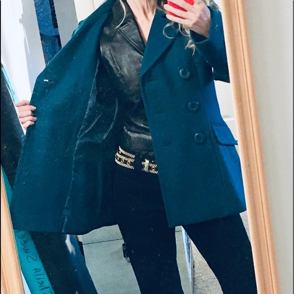 💙💚- Moda International teal green pea coat- XS - Picture 2 of 11